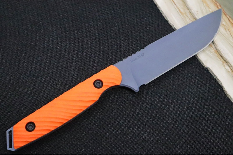 Toor Knives Field 2.0 - Grey KG Gunkote Finish Blade / 154CM Steel / Orange G-10 Dynamic Fluting Handle / Kydex Sheath 850049642163