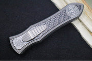 Hawk Knife Designs Deadlock Model C OTF - Stonewashed Titanium Handle & Black Carbon Fiber Insert / CPM-20CV / Dagger Blade / Tumbled Titanium Accents - Northwest Knives
