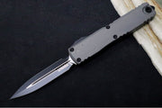 Microtech Ultratech ZBP (Zero Blade Play) OTF - Stonewash Finish / Dagger Blade / Natural Clear Anodized Aluminum Handle 1122-1NC - Northwest Knives