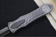 Hawk Knife Designs Deadlock Model C OTF - Stonewashed Titanium Handle & Black Carbon Fiber Insert / CPM-20CV / Black DLC Dagger Blade / Black DLC Titanium Accents - Northwest Knives