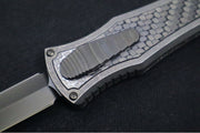 Hawk Knife Designs Deadlock Model C OTF - Stonewashed Titanium Handle & Black Carbon Fiber Insert / CPM-20CV / Black DLC Dagger Blade / Black DLC Titanium Accents - Northwest Knives