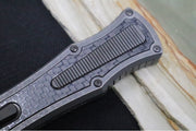 Hawk Knife Designs Deadlock Model C OTF - Stonewashed Titanium Handle & Black Carbon Fiber Insert / CPM-20CV / Black DLC Dagger Blade / Black DLC Titanium Accents - Northwest Knives