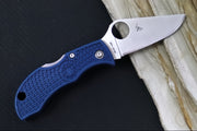Spyderco ManBug- Cobalt Blue FRN Handle / Leaf Plain Edge Blade / CPM-SPY27 Steel MPCBL - Northwest Knives