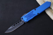 Guardian Tactical GTX-025 OTF - Black Finish / Elmax Steel / Drop Point Blade / Blue Anodized Aluminum Handle 12-4111 - Northwest Knives