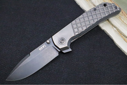 Maniago Knife Makers Maximo - Stonewashed Drop Point Blade / M390 Steel / Dark Stonewashed Titanium Handle