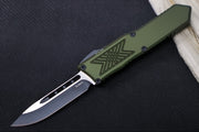 Guardian Tactical GTX-025 OTF - 2-Toned Black Finish / Elmax Steel / Drop Point Blade / OD Green Anodized Aluminum Handle 12-8211 - Northwest Knives