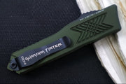 Guardian Tactical GTX-025 OTF - 2-Toned Black Finish / Elmax Steel / Drop Point Blade / OD Green Anodized Aluminum Handle 12-8211 - Northwest Knives