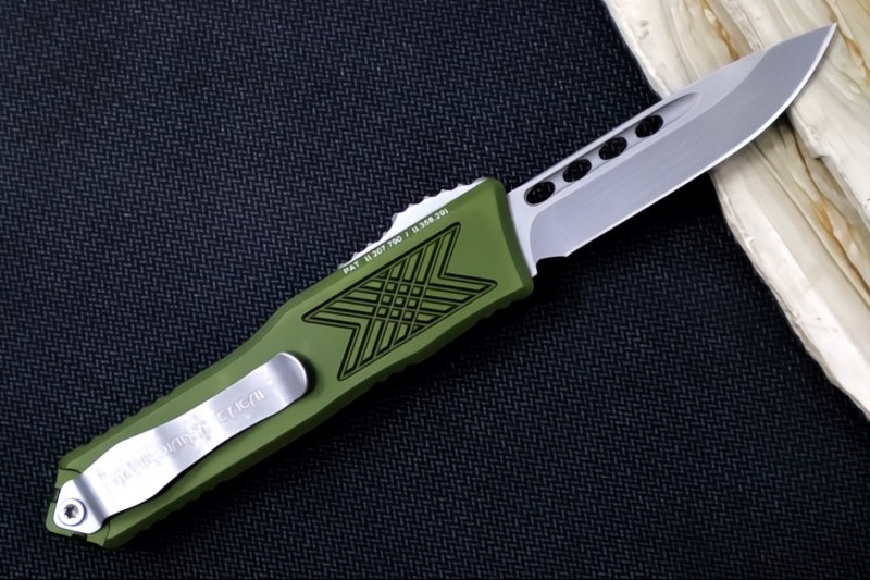 Guardian Tactical GTX-025 OTF - Stonewashed Finish / Elmax Steel / Drop Point Blade / OD Green Anodized Aluminum Handle 12-8511