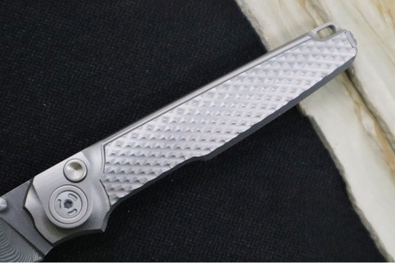 Maniago Knife Makers Miura Limited Edition - Sheepsfoot Blade / Damasteel / Bead Blasted Titanium Handle