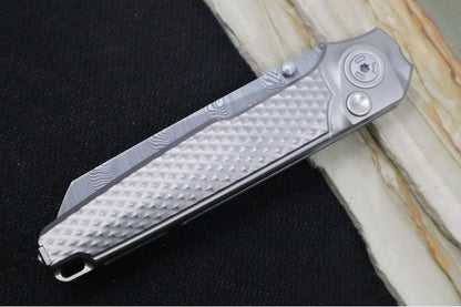 Maniago Knife Makers Miura Limited Edition - Sheepsfoot Blade / Damasteel / Bead Blasted Titanium Handle