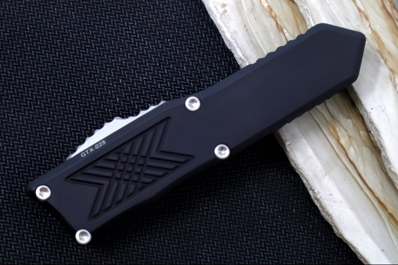Guardian Tactical GTX-025 OTF - Stonewash Finish / Elmax Steel / Tanto Blade / Black Anodized Aluminum Handle 12-3521