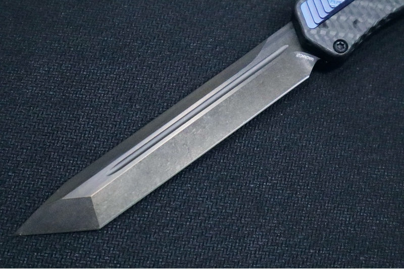 Heretic Knives Cleric II OTF - Black DLC Finish / Tanto Blade / Black Anodized Handle & Carbon Fiber Inlay / CPM-Magnacut Steel