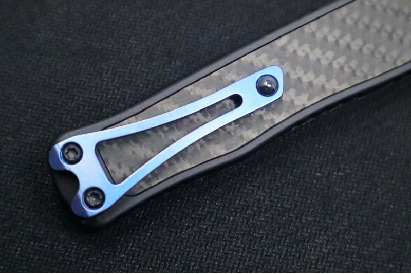 Heretic Knives Cleric II OTF - Black DLC Finish / Tanto Blade / Black Anodized Handle & Carbon Fiber Inlay / CPM-Magnacut Steel