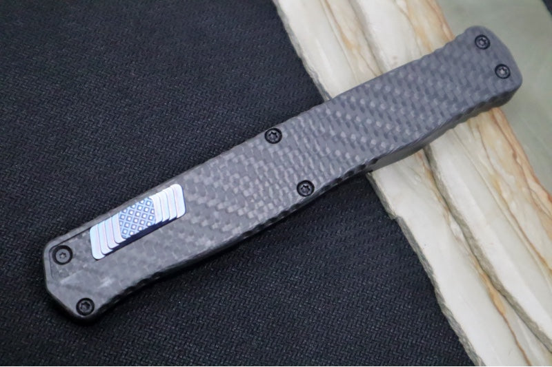 Heretic Knives Cleric II OTF - Black DLC Finish / Tanto Blade / Black Anodized Handle & Carbon Fiber Inlay / CPM-Magnacut Steel