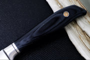 Messermeister Blacksmith - 8.5" Scalloped Slicing Knife - German X50 Stainless Steel - Hand-Polished Ebony Pakkawood Handle - Handcrafted in Solingen, Germany - Northwest Knives