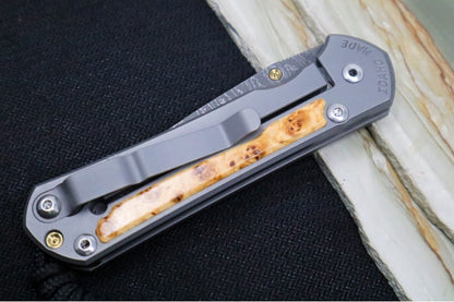 Chris Reeve Knives Large Sebenza 31 LEFT HAND - Chad Nichols Ladder Damascus / Box Elder Handle L31-1113 (A1)