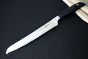 Messermeister Blacksmith - 8.5" Scalloped Slicing Knife - German X50 Stainless Steel - Hand-Polished Ebony Pakkawood Handle - Handcrafted in Solingen, Germany - Northwest Knives