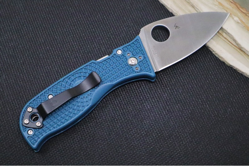 Spyderco Lil Temperance Lightweight - Blue FRN Handle / Leaf Shaped Blade / K390 Steel C69PBL3K390