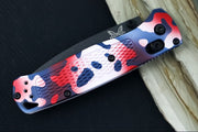 Benchmade 535BK-08 Bugout "American Camo" Custom - CPM-S30V Steel / Drop Point Blade / Cobalt Black Cerakote Finish / "American Camo" Cerakoted Textured Grivory Handle - Northwest Knives
