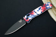 Benchmade 535BK-08 Bugout "American Camo" Custom - CPM-S30V Steel / Drop Point Blade / Cobalt Black Cerakote Finish / "American Camo" Cerakoted Textured Grivory Handle - Northwest Knives