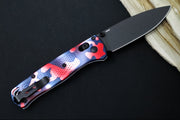 Benchmade 535BK-08 Bugout "American Camo" Custom - CPM-S30V Steel / Drop Point Blade / Cobalt Black Cerakote Finish / "American Camo" Cerakoted Textured Grivory Handle - Northwest Knives