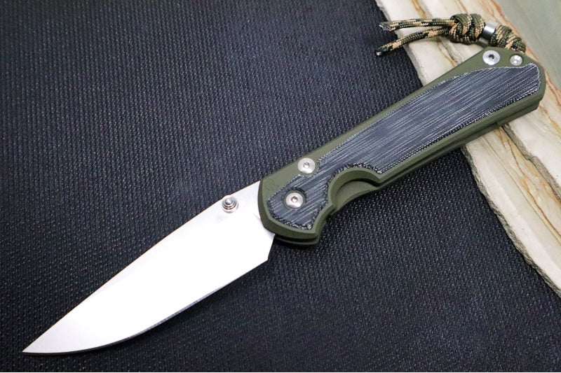 Chris Reeve Knives Large Sebenza 31 NWK Exclusive - Drop Point Blade / CPM-Magnacut Steel / OD Green Cerakote Handle with Black Micarta / Camo Lanyard L31-1707