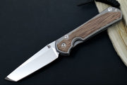 Chris Reeve Knives Small Sebenza 31 Glass Blasted - Tanto / Natural Canvas Micarta Inlay / CPM-Magnacut Steel S31-1234 - Northwest Knives