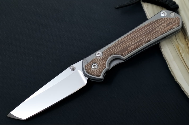 Chris Reeve Knives Small Sebenza 31 Glass Blasted - Tanto / Natural Canvas Micarta Inlay / CPM-Magnacut Steel S31-1234