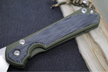 Chris Reeve Knives Large Sebenza 31 NWK Exclusive - Drop Point Blade / CPM-Magnacut Steel / OD Green Cerakote Handle with Black Micarta / Camo Lanyard L31-1707