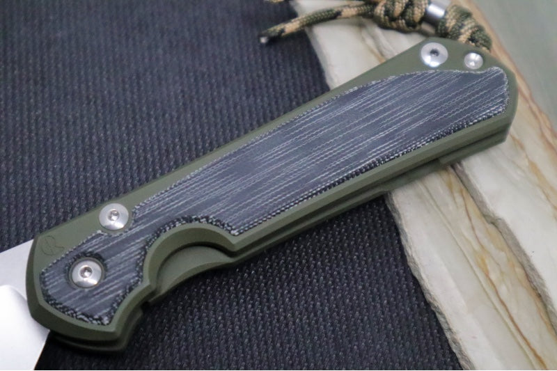 Chris Reeve Knives Large Sebenza 31 NWK Exclusive - Drop Point Blade / CPM-Magnacut Steel / OD Green Cerakote Handle with Black Micarta / Camo Lanyard L31-1707 - Northwest Knives