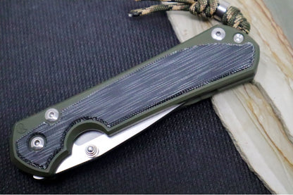 Chris Reeve Knives Large Sebenza 31 NWK Exclusive - Drop Point Blade / CPM-Magnacut Steel / OD Green Cerakote Handle with Black Micarta / Camo Lanyard L31-1707