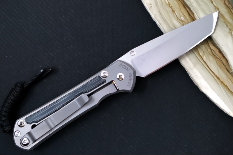 Chris Reeve Knives Small Sebenza 31 Glass Blasted - Tanto / Black Canvas Micarta Inlay / CPM-Magnacut Steel S31-1232