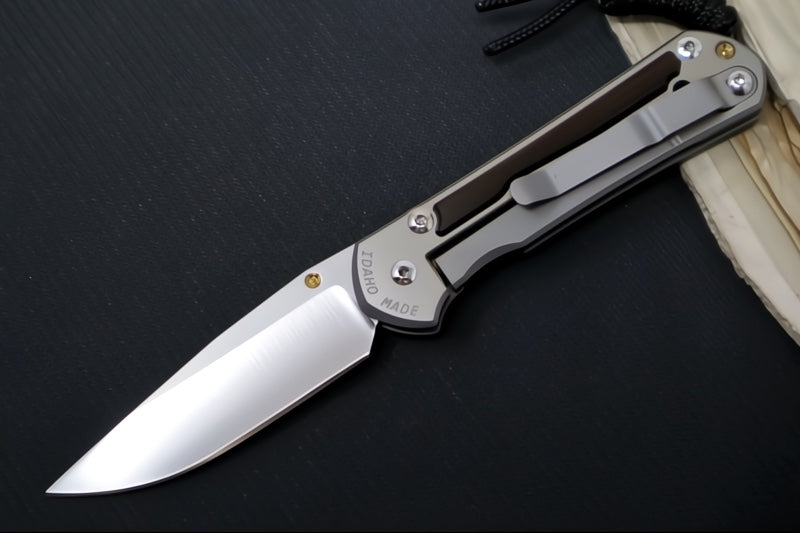 Chris Reeve Knives Small Sebenza 31 LEFT HAND - CPM-Magnacut Steel / Polished Drop Point / Macassar Ebony Inlay (A2) S31-1637