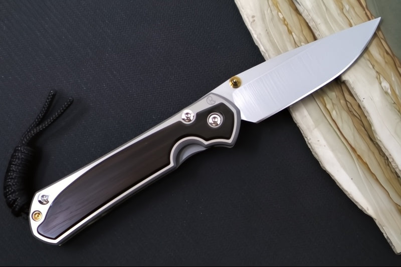 Chris Reeve Knives Small Sebenza 31 LEFT HAND - CPM-Magnacut Steel / Polished Drop Point / Macassar Ebony Inlay (A2) S31-1637