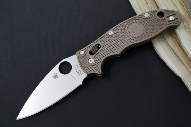 Spyderco Manix 2 SPRINT RUN - Brown FRN Handle / Stonewashed Finish / CPM-15V Steel - C101PBN15V2