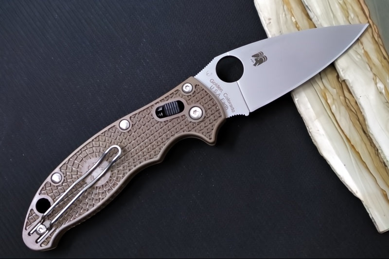 Spyderco Manix 2 SPRINT RUN - Brown FRN Handle / Stonewashed Finish / CPM-15V Steel - C101PBN15V2
