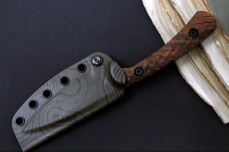 Toor Knives '65 Ravyth - OD Green KG Gunkote Finished Blade / CPM-M4 Steel / Stabilized Ironwood Handle / Kydex Sheath 850061338723