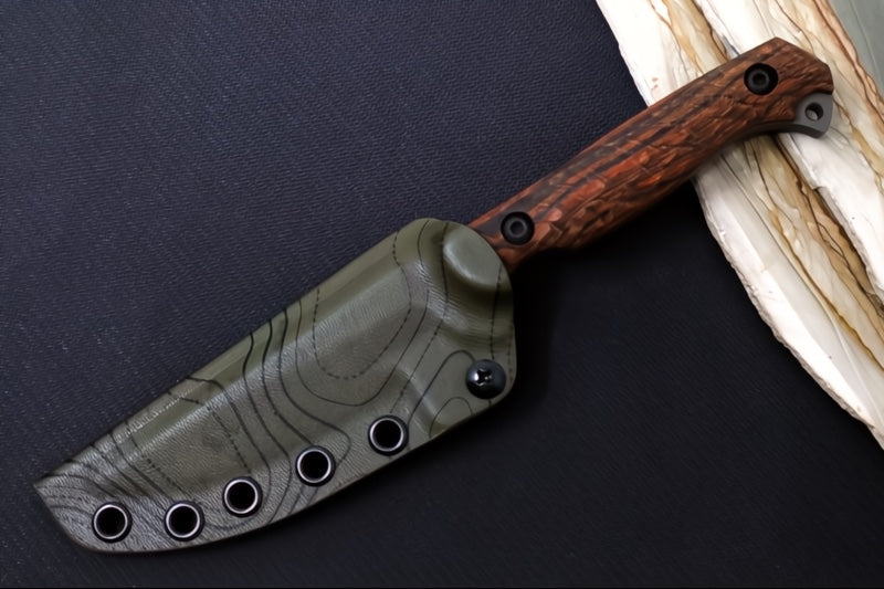 Toor Knives 65' Krypteia S - OD Green KG Gunkote Finished Blade / CPM-M4 Steel / Stabilized Ironwood Handle / Kydex Sheath