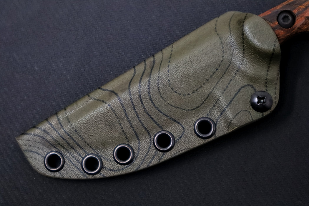 Toor Knives 65' Krypteia S - OD Green KG Gunkote Finished Blade / CPM-M4 Steel / Stabilized Ironwood Handle / Kydex Sheath