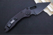 Microtech Stitch Auto Tactical - Wharncliffe Black Blade with Full Serrate / Black Aluminum Handle 169-3T - Northwest Knives