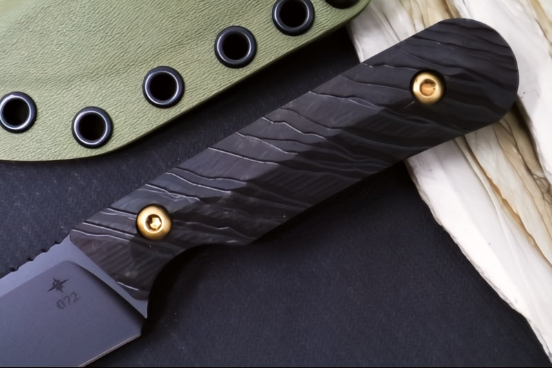 Toor Knives Administrator Ebony - Socom Black KG Gunkote Finished Blade / CPM-154 Steel / Ebony Wood Handle / OD Green Kydex Sheath 850061338938