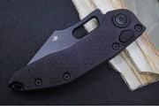 Microtech Stitch Auto Tactical - Wharncliffe Black Blade with Full Serrate / Black Aluminum Handle 169-3T - Northwest Knives