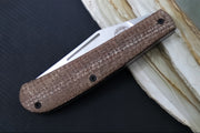 White River Knives Trailhead Trapper Slipjoint - Natural Burlap Micarta Handle / Trapper Blade / CPM-S35VN Steel WRTHT-BNA - Northwest Knives