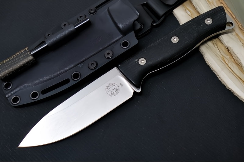 White River Ursus 45 Bushcrafter - Black Burlap Micarta Handle / CPM-Magnacut Blade WRUR45-BBL-MAG