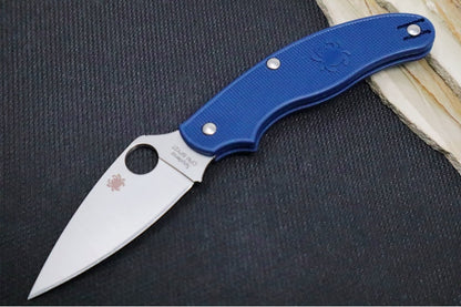 Spyderco UK Penknife Lightweight - Blue FRN Handle Handle / Leaf Shaped Blade / SPY27 Steel C94PCBL