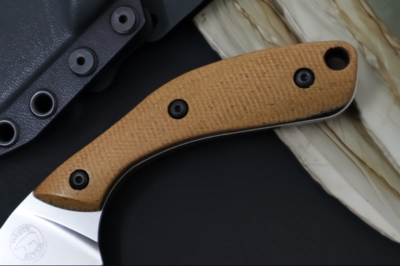 White River Apex Fixed Blade - Natural Canvas Micarta Handle & Black LIners / CPM-Magnacut Blade WRSS-APX-MNB