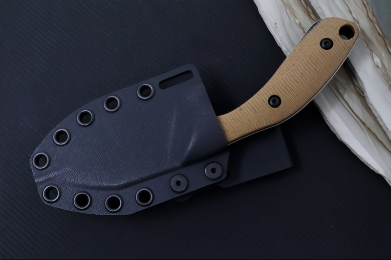 White River Apex Fixed Blade - Natural Canvas Micarta Handle & Black LIners / CPM-Magnacut Blade WRSS-APX-MNB