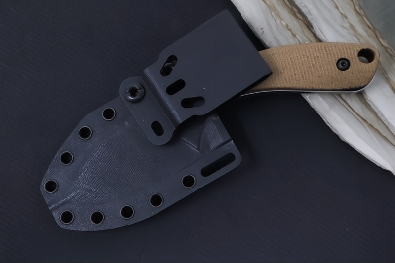 White River Apex Fixed Blade - Natural Canvas Micarta Handle & Black LIners / CPM-Magnacut Blade WRSS-APX-MNB