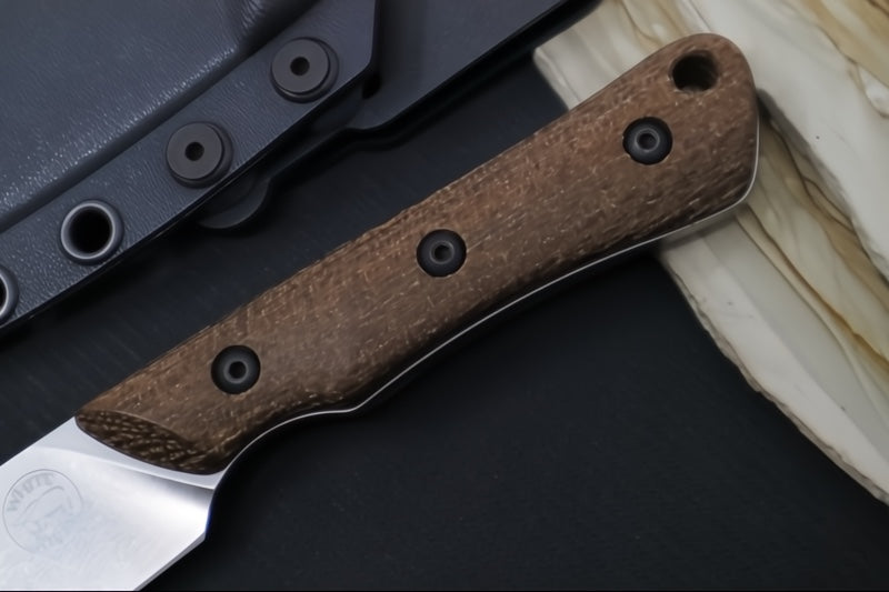 White River Brave Fixed Blade - Natural Burlap MIcarta Handle / CPM-Magnacut Blade WRSS-BRV-BNA - Northwest Knives