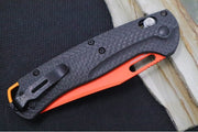 Benchmade 15535OR-01 Taggedout Manual Folder - CPM-Magnacut Steel / Clip Point Blade with Orange Cerakote / Black Carbon Fiber Handle - Northwest Knives